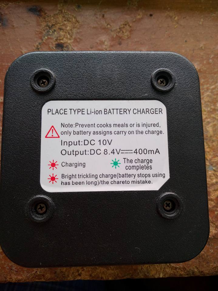 Label on a Beofang Charger